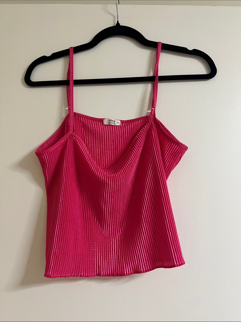 Ardene Ribbed Cowl Neck Camisole in Hot Pink